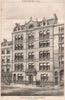 Turkish Baths, Jermyn Street; Arthur Cates, Architect. London 1871 old print