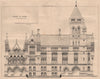 Courts of Justice; G.E. Street, R.A. Architect. London 1871 old antique print
