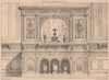 Carved Sideboard. Owen W. Davis invt. Decorative 1871 old antique print