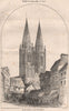 Notre Dame, St. Lo, Normandy . Manche 1872 old antique vintage print picture