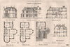 Competition for house planning . Architecture 1872 old antique print picture