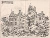 South west prospect of Cragside; Northumberland 1872 old antique print picture