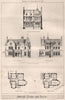 Sketch design for villa. Architecture 1872 old antique vintage print picture