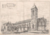 Designed for the proposed English Church, Rome 1872 old antique print picture