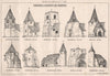 Towers & Spires of Sussex 1872 old antique vintage print picture