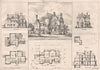 Design for residence; W.H. Lockwood. Arch. Buildings 1872 old antique print