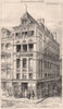 36 Piccadilly; George & Vaughan, Architects. London 1872 old antique print