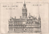 Design for a Town Hall for a Country Town. Architecture 1872 old antique print