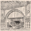 Cragside, Northumberland. Fireplace in dining room 1872 old antique print