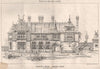 Country house, garden front; W. Young, Architect. Architecture 1872 old print