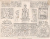 Early Christian sculpture. Decorative 1873 old antique vintage print picture