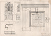 Cabinet. Decorative 1873 old antique vintage print picture