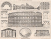 Roman architecture. Rome (3) 1873 old antique vintage print picture