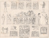 Etruskan sculpture. Decorative 1873 old antique vintage print picture