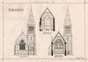 St. Aubin Jersey; west elevation. Channel Islands 1873 old antique print