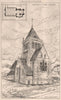Bettws-y-Coed Church; Paley & Austin, Architects. Wales 1873 old antique print
