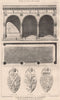 Loge de la Seigneurie, Florence, front elevation. Plan & escutcheons. Italy 1873