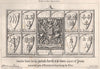 Heraldic Work, St. Ouen church, Jersey. Vinchéles de bas 1873 old print