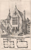 Swan Downers Schools, Brighton; G. Somers Clarke, Architect. Sussex 1873 print