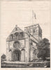 Old Church, Iffley. Oxfordshire 1874 antique vintage print picture