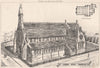 New Catholic Church, Workington . Cumbria 1874 old antique print picture