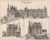 Chateau de Gien (Loiret); Just Lisch, Architect 1874 old antique print picture
