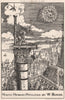 Saint Simeon Stylites; by W. Burges. Fantasy 1874 old antique print picture