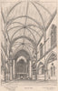 Unitarian Church interior, Nottingham; Staurt Colman, Architect 1874 old print