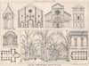 Italian Romanesque architecture. Italy 1874 old antique vintage print picture