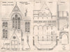 Owen's College, Manchester. Staircase windows; Alfred Waterhouse 1874 print