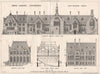 Owens College, Manchester; Alfred Waterhouse, Architect 1874 old antique print