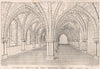 Cistercian Archture Domus Conversorum, Furness Abbey interior view. Cumbria 1874