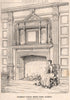Chimney Piece, Moor Farm, Sussex 1874 old antique vintage print picture