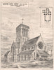 Kingstone Church, Dorset, NW view; George Edmund Street Architect 1874 print