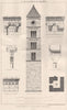 Clocher dit Tour de Puisalicon (Herault). Hérault 1874 old antique print