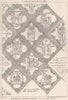 Fourteenth century pavement now in St. Remi, Reims. Marne 1874 old print
