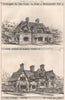 Cottages at Saighton, Cheshire for the Duke of Westminster 1875 old print