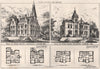 Upper Batley villas, Yorkshire (G. Sheard & S. Senior) 1875 old antique print