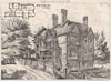 House at Mill Hill; T.E. Collcutt, Architect. London 1875 old antique print