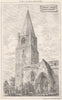 Barnack Church, Northamptonshire 1875 old antique vintage print picture