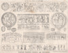 Etruscan paintings, carvings, and engravings. Decorative 1875 old print
