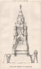 Design for monument by W. Waddington. Architecture 1875 old antique print