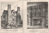 Rakedale Old Hall, Leicestershire. Old Town Hall chimney, Leicester 1875 print