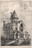 House, Putney Hill, Surrey; Lee Bro Pain, Architects. London 1875 old print