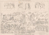 Italian sculptures & paintings, XIVth. Cent. Italy 1875 old antique print