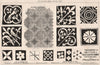Pavement & tiles, Old Cleeve Abbey,C.H. Samson Architect. Somerset 1876 print