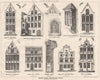 Ancient street Archture, Bruges, from drawings taken on the spot. Belgium 1876