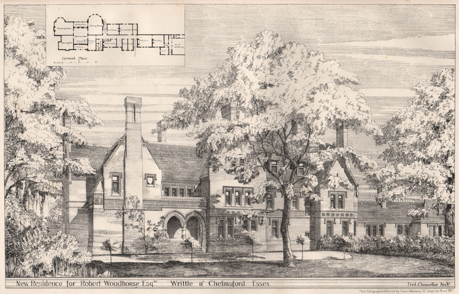 House for Robert Woodhouse, Writtle, Chelmsford, Essex; Fred Chancellor ...