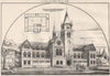Design for a Natural History Museum by H. Avern, Architect 1876 old print