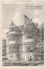 Kirby Hall, Northamptonshire. Bays to grand drawing room & c. 1876 old print